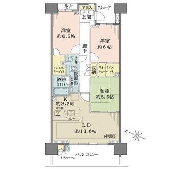 フォートンヒルズフェアリーコート（C棟）の間取図