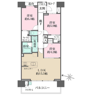 フォートンヒルズフェアリーコート（C棟）の間取図