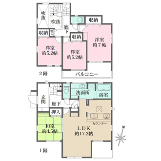 2号棟の間取図