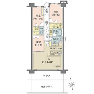 ザ・パークハウスオイコス鎌倉大船の間取図