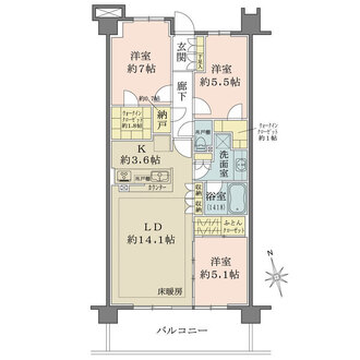 ザ・パークハウスオイコス鎌倉大船の間取図