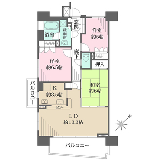 藤和シティホームズ湘南茅ヶ崎の間取図