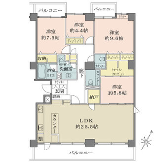 鎌倉雪ノ下ガーデンフラッツの間取図