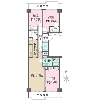 ニューシティ東戸塚パークヒルズI棟の間取図