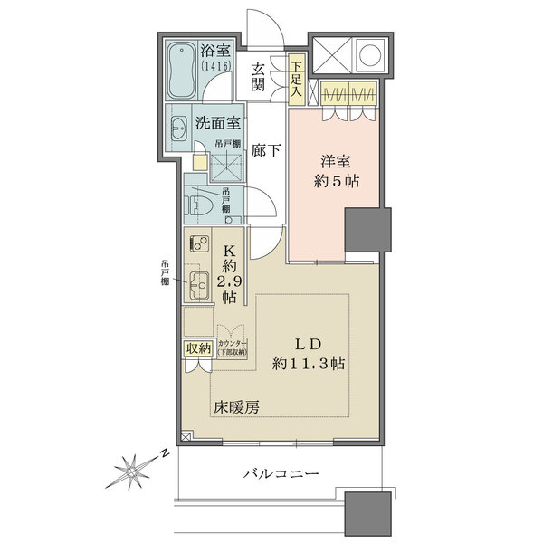 ザ・パークハウス西新宿タワー60の間取図