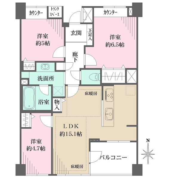 クレッセント東中野レジデンスの間取図