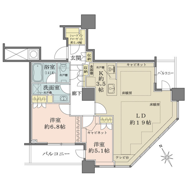 ザ・パークハウス西新宿タワー60の間取図