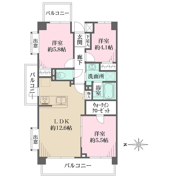 中野方南町グランドハイツの間取図