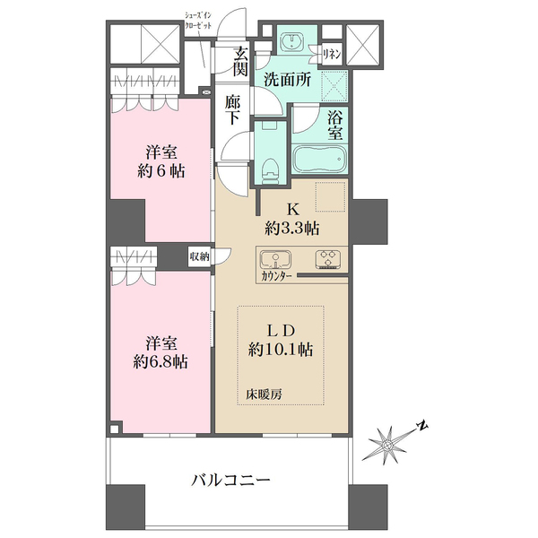 ザ・パークハウス西新宿タワー60の間取図