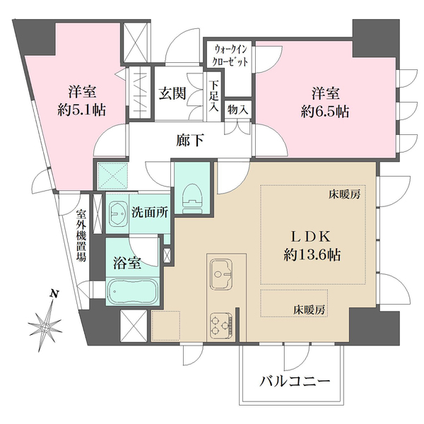 ラコント新宿セントラルパークアパートメントの間取図
