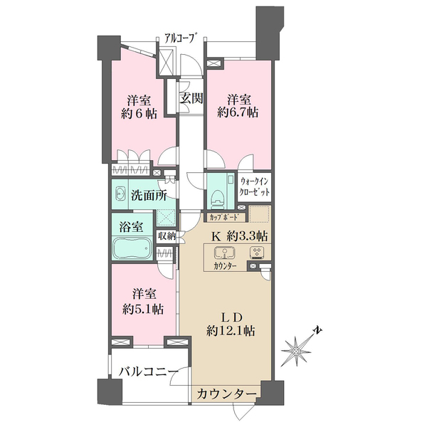 パークハウス東中野リヴゴーシュの間取図