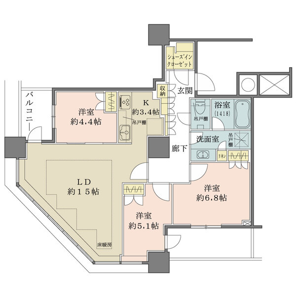 ザ・パークハウス西新宿タワー60の間取図