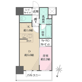 メイクス新中野アジールコートの間取図