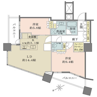 ザ・パークハウス西新宿タワー60の間取図