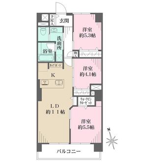 日商岩井弥生町マンションの間取図