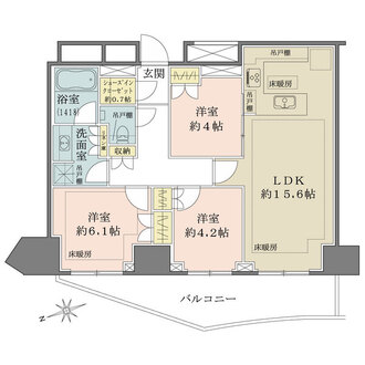 パークタワー東中野グランドエアの間取図