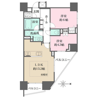 ザ・パークハウス新宿柏木の間取図