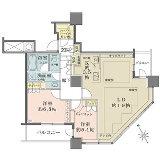 ザ・パークハウス西新宿タワー60の間取図
