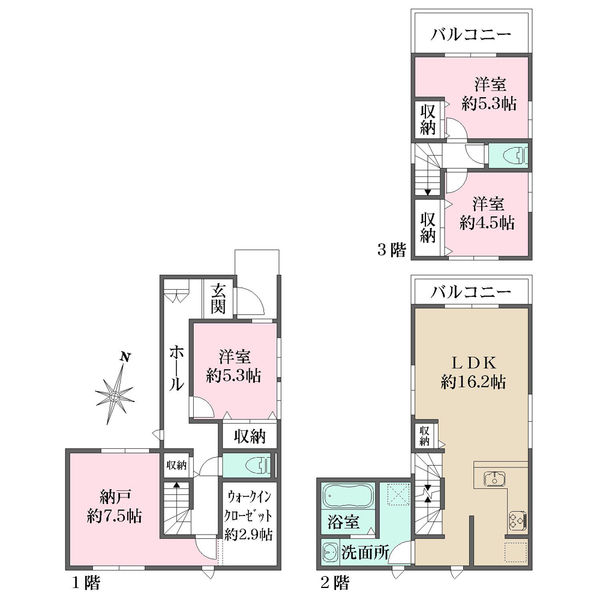 2号棟の間取図