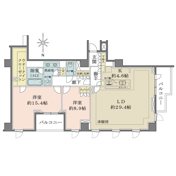 ザ・パークハウス代々木大山の間取図