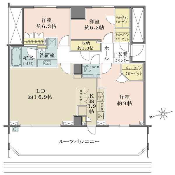 ブランズ麻布狸穴町の間取図