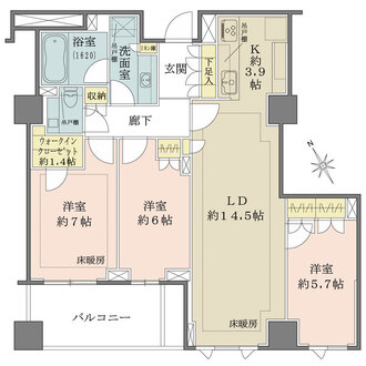 ザ・パークハウス三田ガーデンの間取図