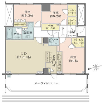 ブランズ麻布狸穴町の間取図