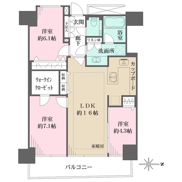 M.M.TOWERS FORESIS L棟の間取図