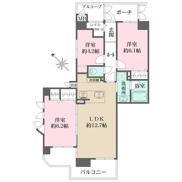 朝日シティパリオ桜木町の間取図