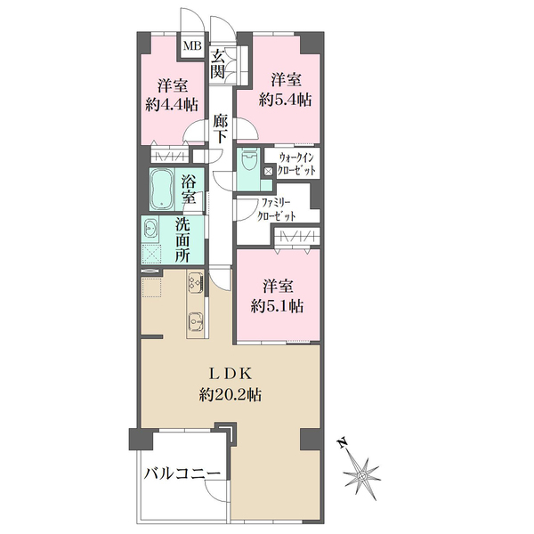 エクレール第2妙蓮寺の間取図