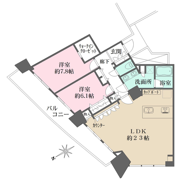 みなとみらいミッドスクエア ザ・タワーレジデンスの間取図