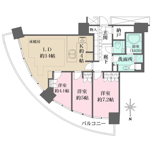 M.M.TOWERS FORESIS R棟の間取図