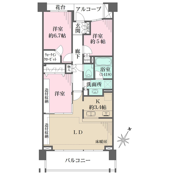 横濱紅葉坂レジデンス参番館の間取図