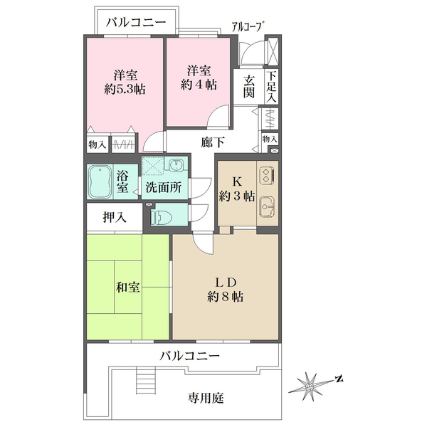 ユアサハイム鵠沼神明の間取図