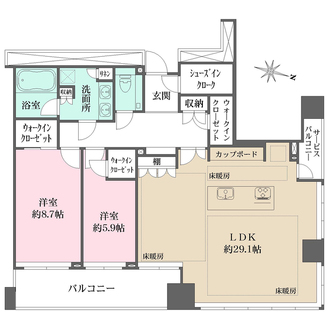 横浜ポートサイドプレイスタワーレジデンスの間取図