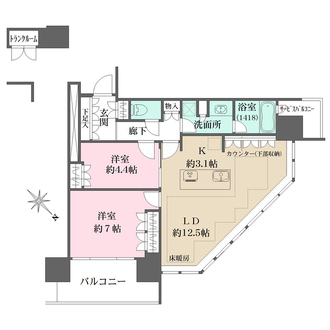 Brillia Grandeみなとみらい OCEAN&PARKの間取図