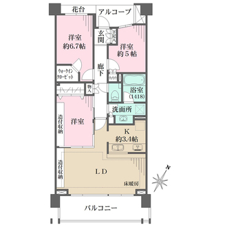横濱紅葉坂レジデンス参番館の間取図