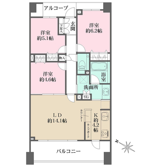 横濱紅葉坂レジデンス壱番館の間取図