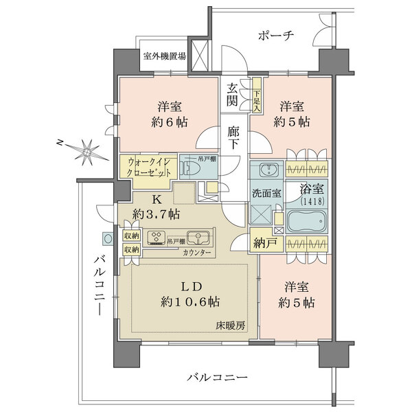 ザ・パークハウス武蔵浦和の間取図