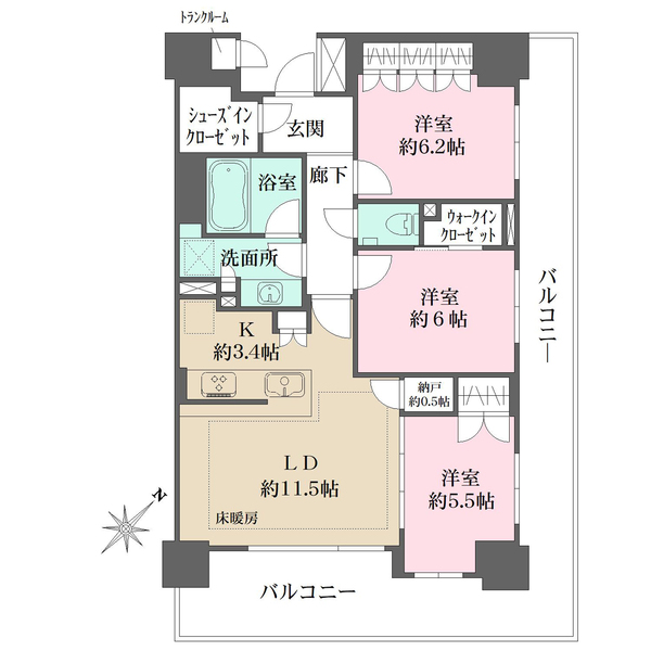 ザ・パークハウス浦和タワーの間取図