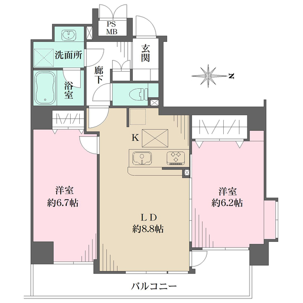クリオ綱島八番館の間取図