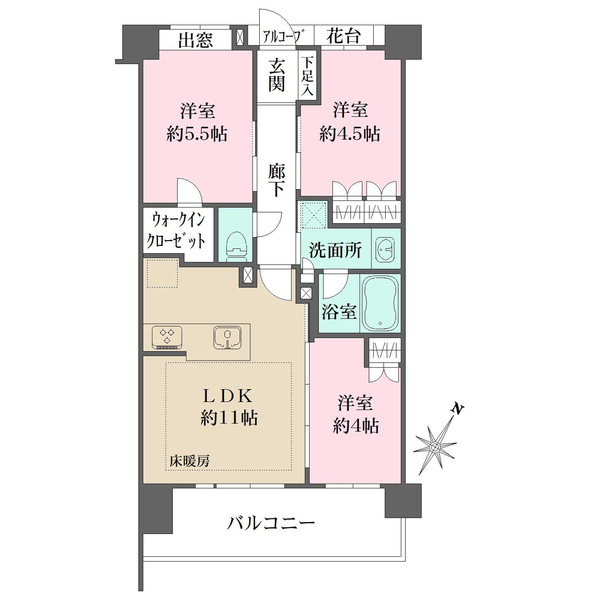グローベル　ザ・中浦和　日向ノ杜の間取図