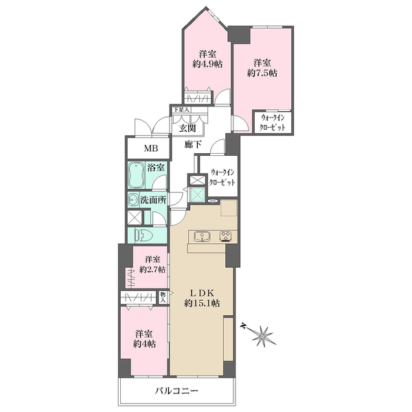 アルーサ北与野ノースピア上落合の間取図