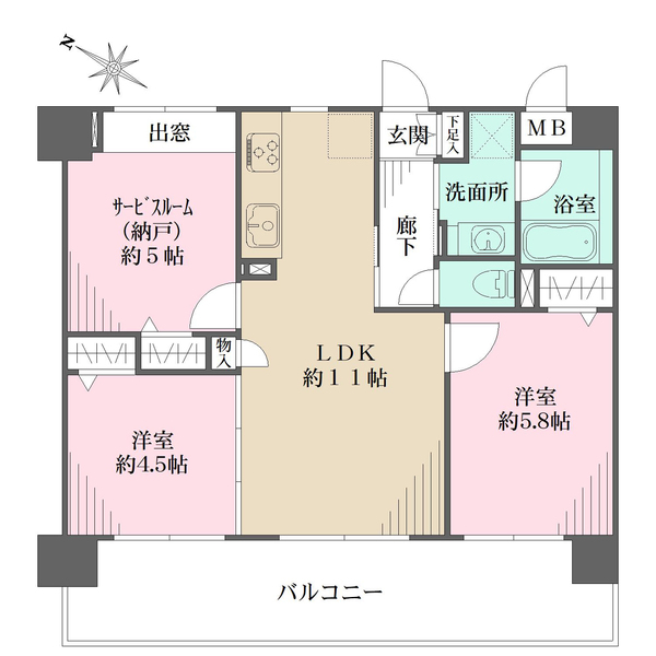 ライフピア与野ステーションサイドの間取図