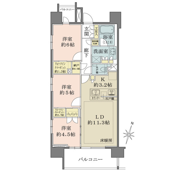 ザ・パークハウス大宮吉敷町の間取図