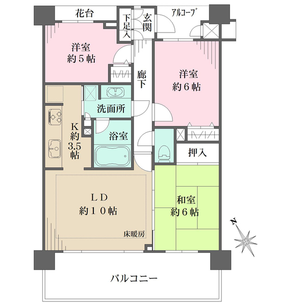 藤和シティホームズ武蔵浦和の間取図