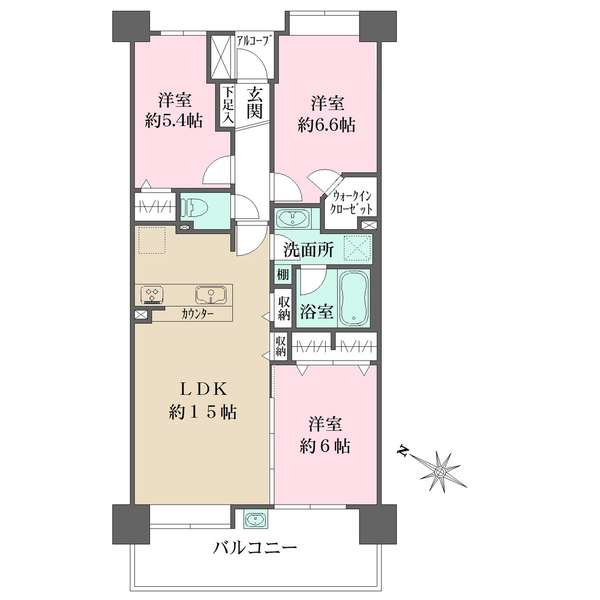 フォルスコート北浦和駅前の間取図