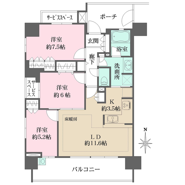 パークホームズ浦和岸町サウスレジデンスの間取図