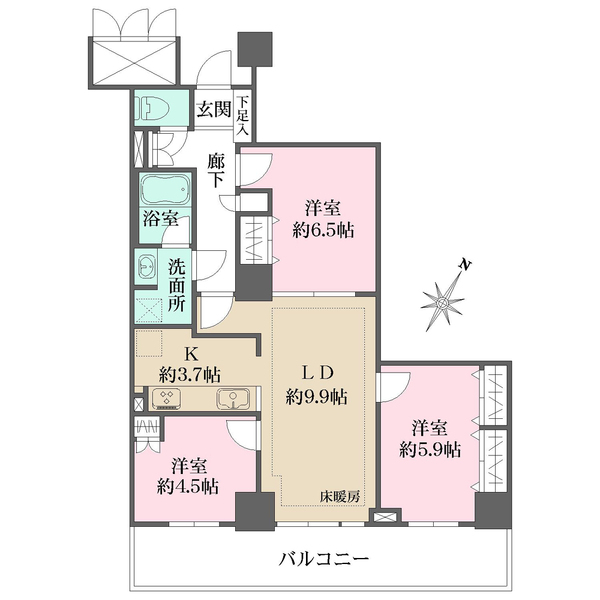 ライブタワー武蔵浦和の間取図