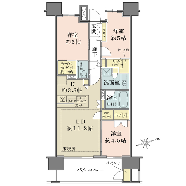 ザ・パークハウス上野プレイスの間取図